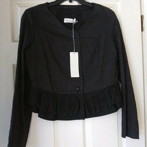 Vintage Rochas ruffle Jacket blazer suit Top Made in France 42